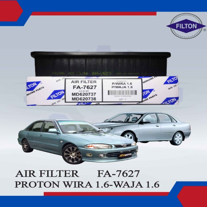 AIR FILTER - PROTON WIRA 1.6, WAJA 1.6 - FILTON - FA-7627 / MD620737 / MD620738