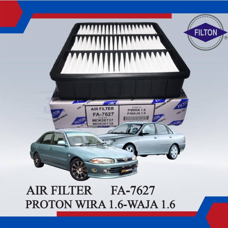 AIR FILTER - PROTON WIRA 1.6, WAJA 1.6 - FILTON - FA-7627 / MD620737 / MD620738