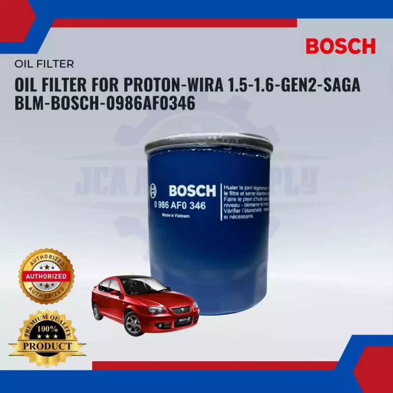 Bosch Oil Filter-Proton Wira 1.5-1.6-Gen2-Saga Blm-0986AF0346