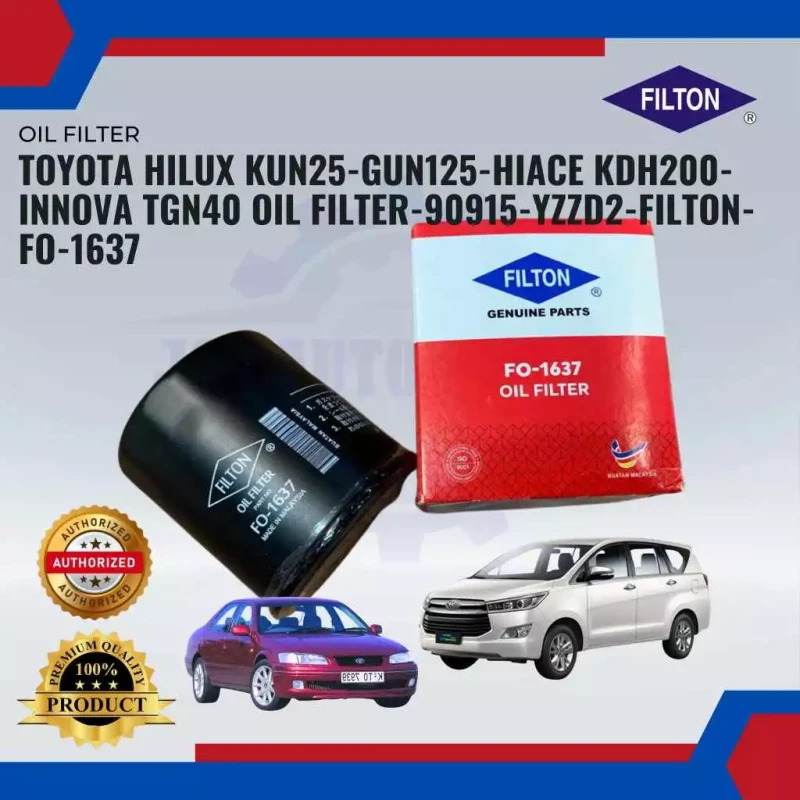 Oil Filter-Toyota Hilux Kun25-Gun125-Hiace KDH200-Innova TGN40-90915-YZZD2-Filton-FO-1637