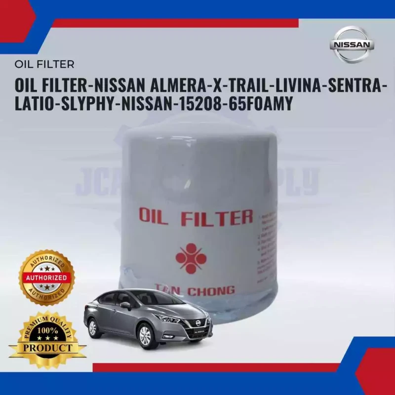 Oil Filter-Nissan Almera-X-Trail-Livina-Sentra-Latio-Slyphy-Tan Chong (15208-65F0AMY)
