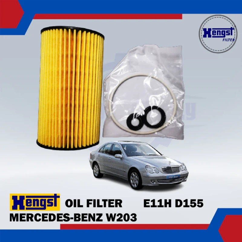 Mercedes-Benz Oil Filter-Mercedes-Benz W203-W210-W211-C240-C320-E240-E280-M112-M113-M272-Hengst-E11HD155