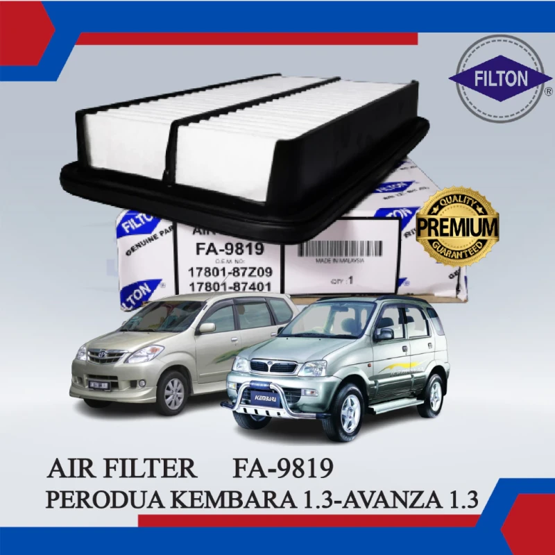 Air Filter-Perodua Kembara 1.3-Toyota Avanza 1.3-FILTON-FA-9819-17801-87Z09-17801-87401