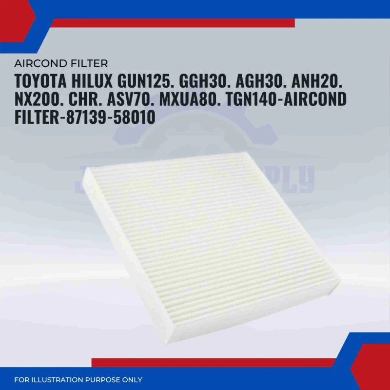 Aircond Filter-Toyota Hilux GUN125. GGH30. AGH30. ANH20. NX200. CHR. ASV70. MXUA80. TGN140-87139-58010