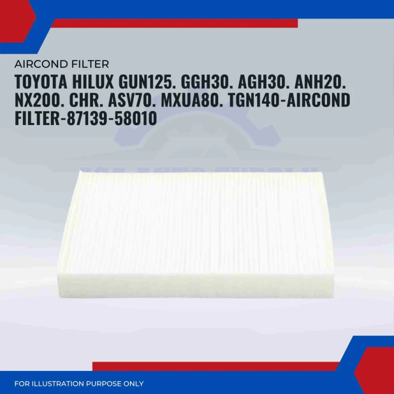Aircond Filter-Toyota Hilux GUN125. GGH30. AGH30. ANH20. NX200. CHR. ASV70. MXUA80. TGN140-87139-58010