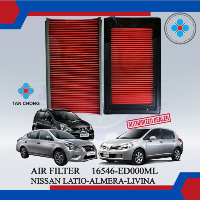 Air Filter-Nissan Latio-Almera-Grand Livina X-Fear-Sylphy (G11)-Nv200-Tan Chong Original-16546-ED000ML