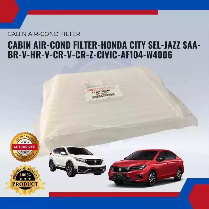 Cabin Air-Cond Filter-Honda City SEL-Jazz SAA-BRV-HRV-CRV-CRZ-Civic-AF104-W4006