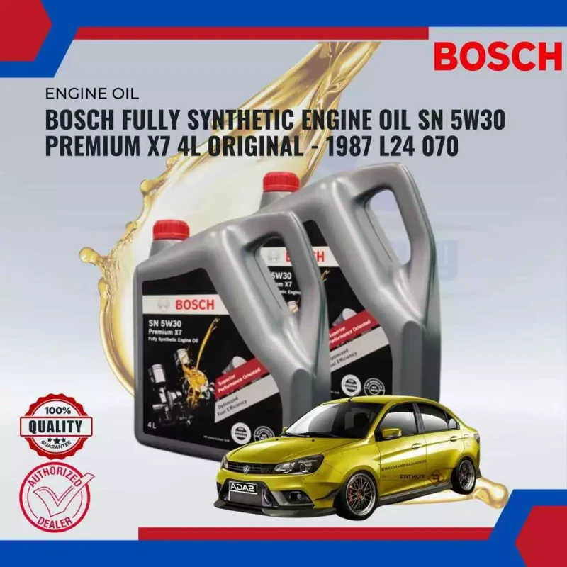 Bosch Fully Synthetic Engine Oil Sn 5w30 Premium X7 4l Original-1987 L24 070