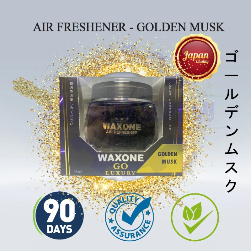 WAXONE GO LUXURY CAR AIR FRESHENER - GOLDEN MUSK, ENGLISH BEAUTY - 90ml