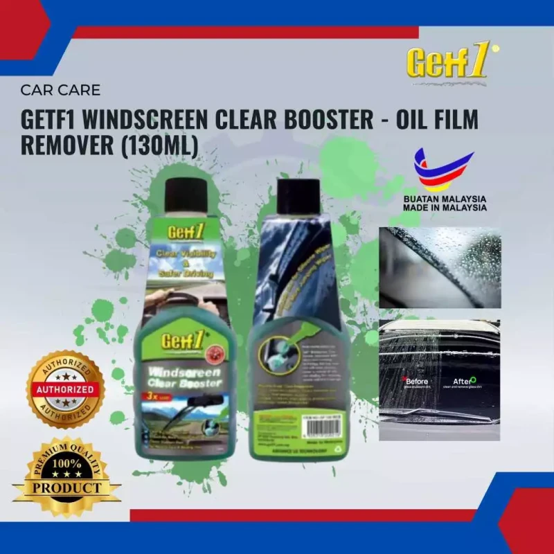 Getf1 Windscreen Clear Booster - Oil Film Remover (130ml)