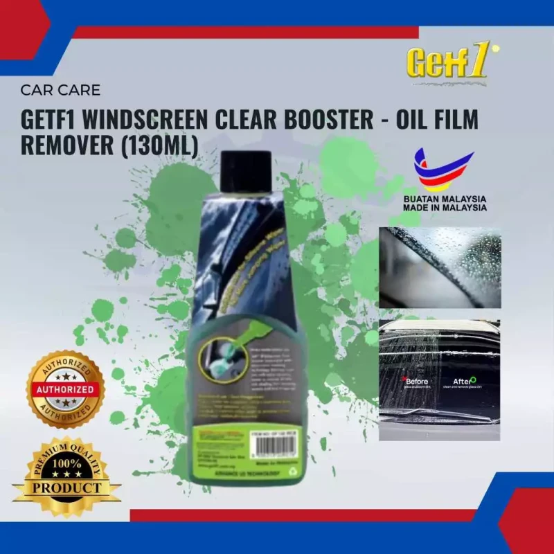 Getf1 Windscreen Clear Booster - Oil Film Remover (130ml)