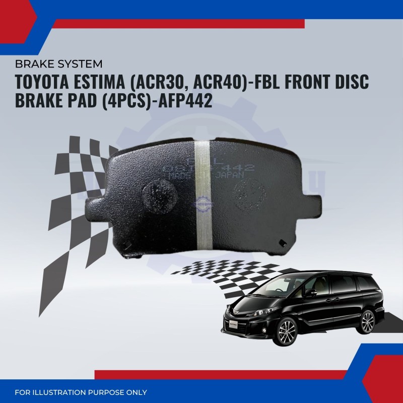 Toyota Estima (ACR30, ACR40)-FBL Front Disc Brake Pad (4pcs)-AFP442
