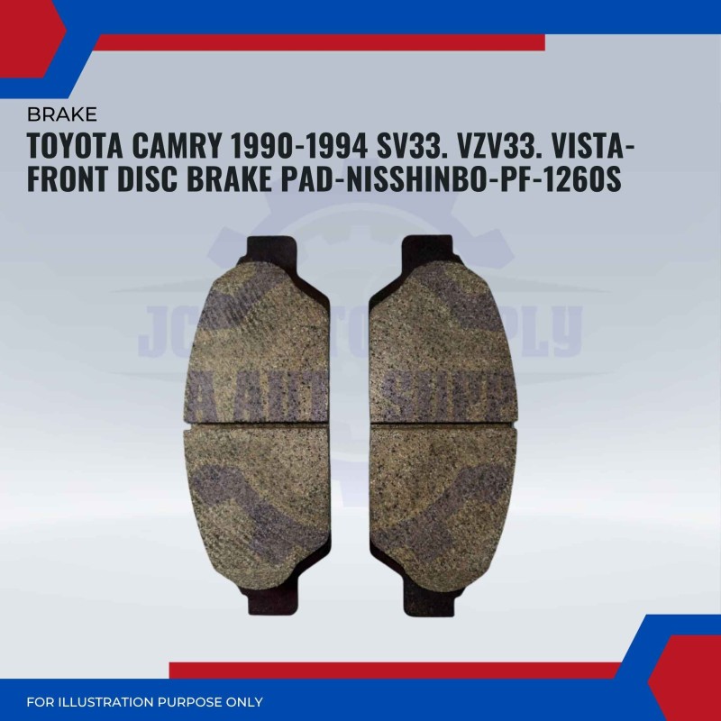 Toyota Camry 1990-1994 SV33. VZV33. Vista-Front Disc Brake Pad-NISSHINBO-PF-1260S