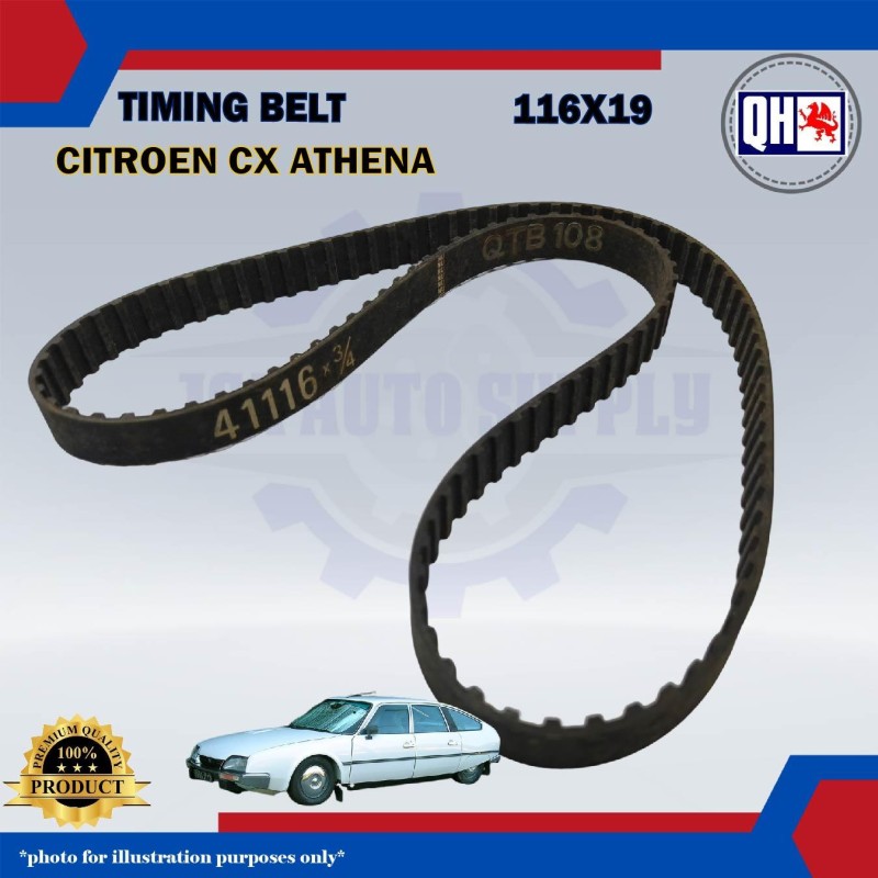 Timing Belt-Citroen CX Anthena 2.0cc-Fiat 128 1.1cc 1.3cc-QHUK-QTB108 (116X19)