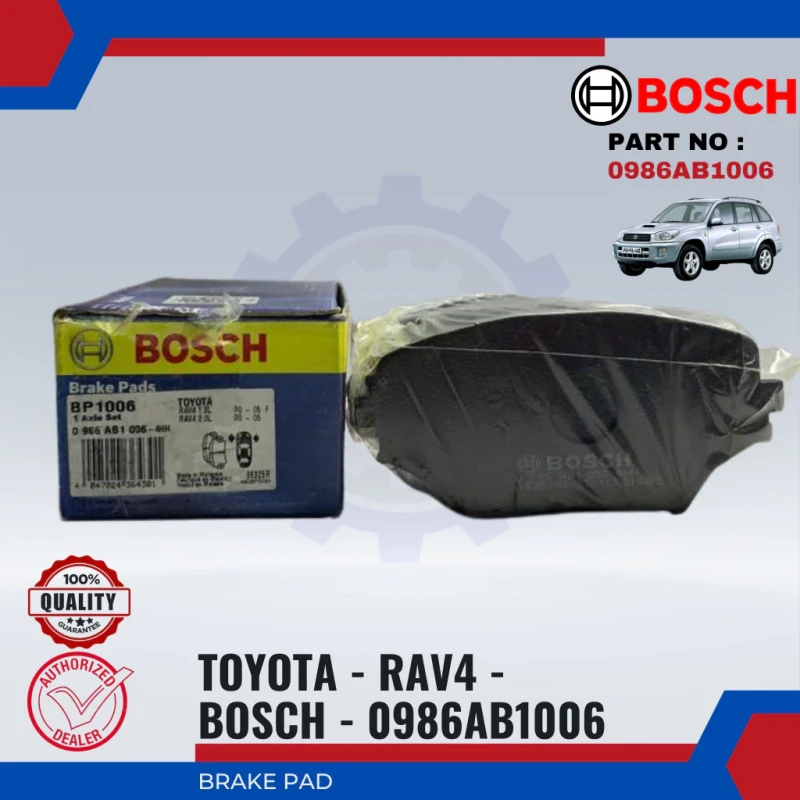 Toyota RAV4 New 2003 ZCA25. ZCA26-Front Disc Brake Pad-0986AB1006/BP1006