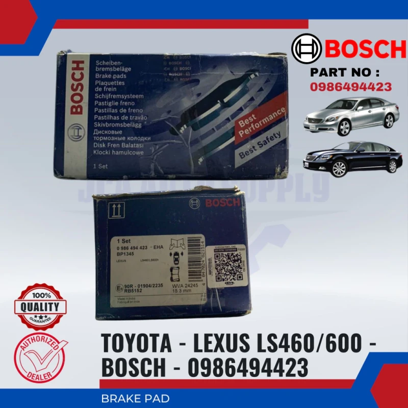 Toyota Lexus LS460. LS600. LS350. Crown-Front Disc Brake Pad- BOSCH-0976494423-BP1345