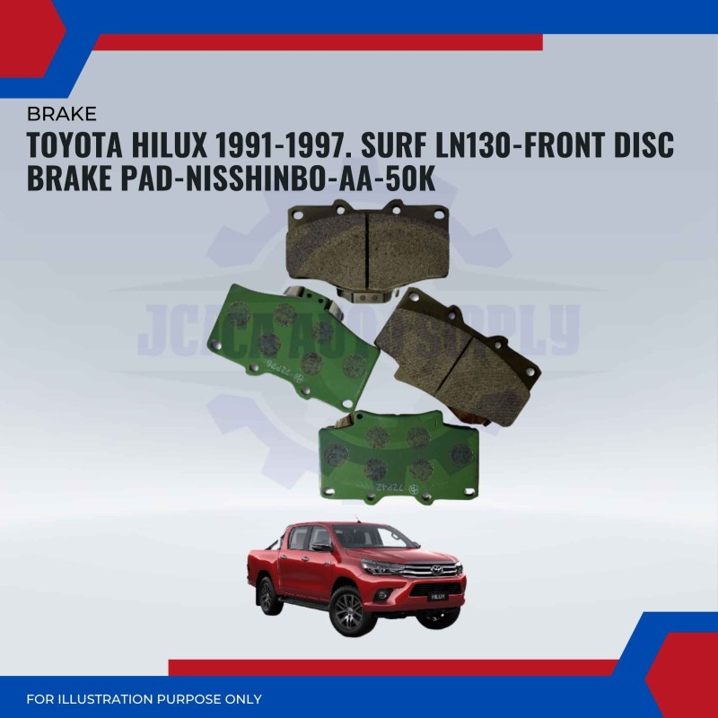 Toyota Hilux 1991-1997. Surf LN130-Front Disc Brake Pad-NISSHINBO-PF-1351