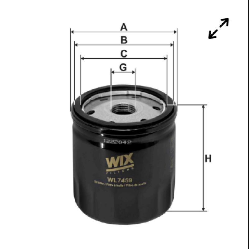 WIX BY MANN And HUMMEL Engine Oil Filter WL7459 For Ford Fiesta / Focus / Kuga / EcoSport / Escape Mondeo / Mustang 2.3