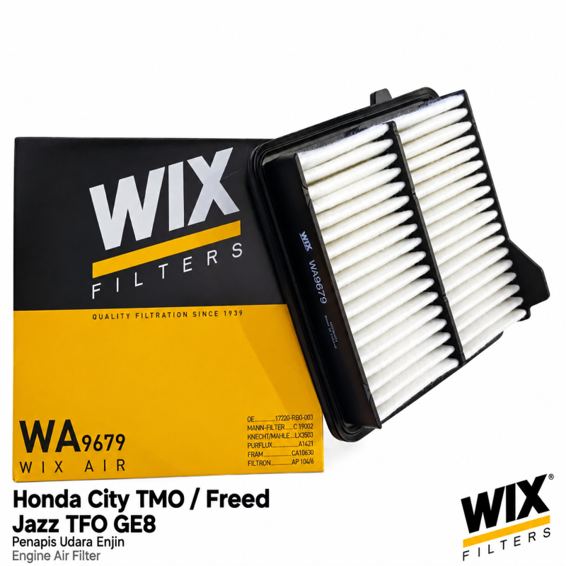 WIX BY MANN And HUMMEL Engine Air Filter WA9679 For Honda City TMO, Jazz TFO GE8, Freed 2009-2013