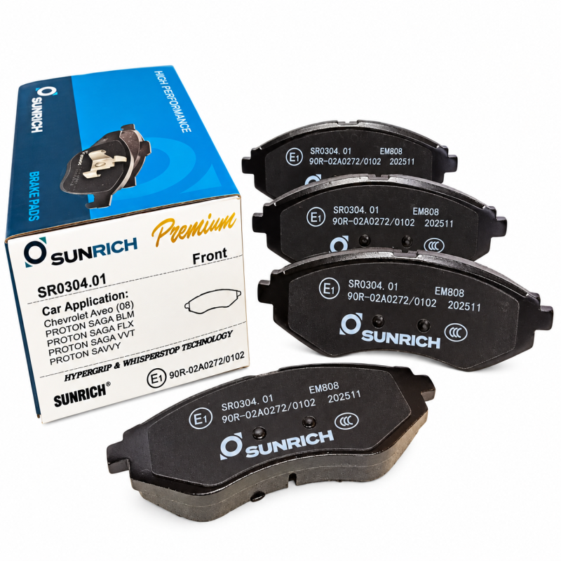 SUNRICH Proton Saga FLX/BLM, Saga VVT, Savvy, Chevrolet Aveo Front Brake Pad Brek Depan Hadapan SR0304.01