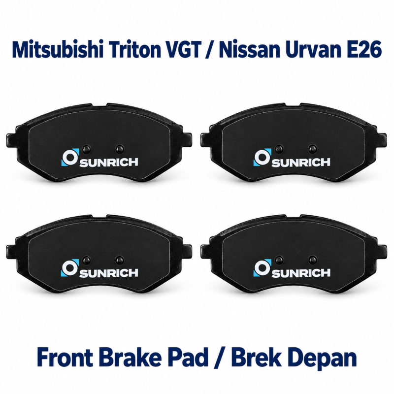 SUNRICH Mitsubishi Triton VGT, Nissan Urvan E26 Front Brake Pad Brek Depan Hadapan SR0752.01