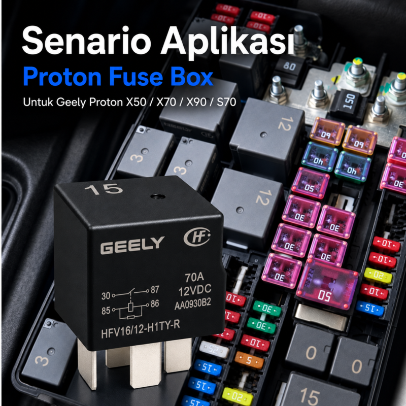 Original Geely Proton Genuine X50 X70 X90 S70 Fuse Box Relay Fan Relay 4pin 70A No.15 R3 High Fan Relay HFV16