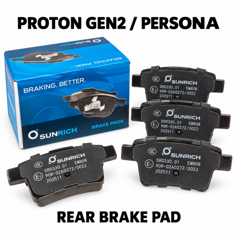 SUNRICH Proton Gen2, Persona Old Rear Brake Pad Brek Belakang SR0330.01 - 1 Sets