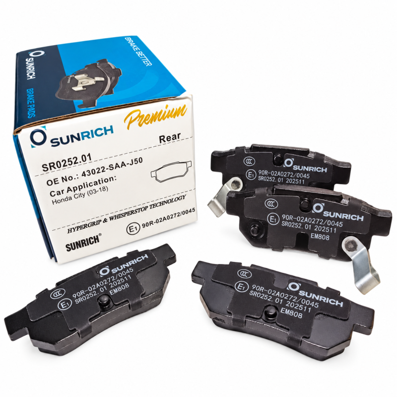 SUNRICH Honda City SEL/TMO/T9A, Jazz SAA/TFO/T5A, Civic SR4 Rear Brake Pad Brek Belakang SR0252.01 - 1 Sets