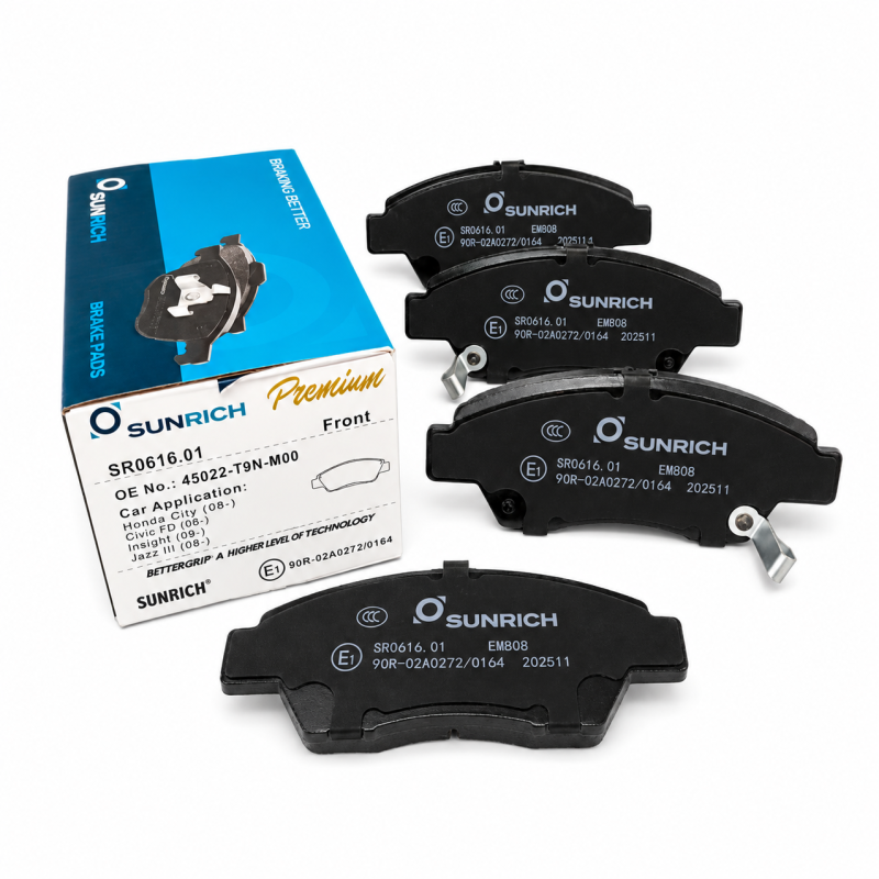 SUNRICH Honda City TMO/T9A, Jazz TFO/T5A, Civic S5A Front Brake Pad Brek Depan Hadapan SR0616.01 - 1 Sets