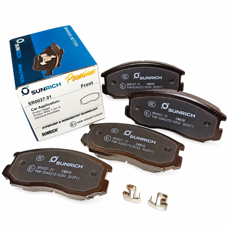 SUNRICH Proton Wira 1.3/1.5, Saga 12V, Perodua Kembara Front Brake Pad Brek Depan Hadapan SR0027.01- 1 sets