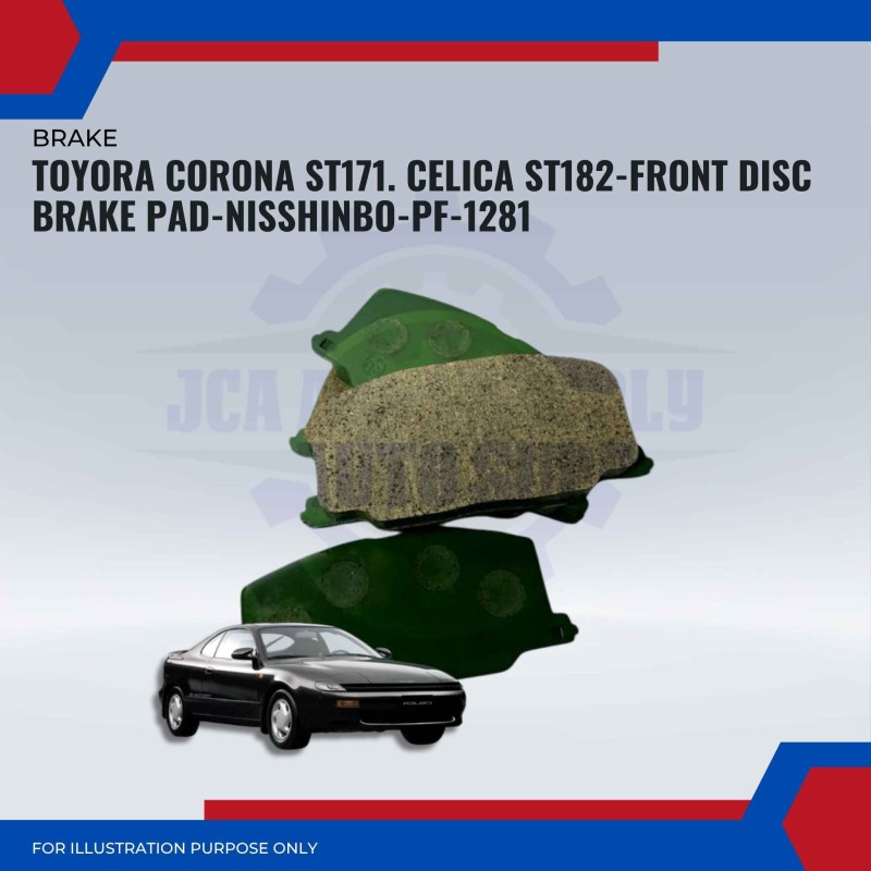 Toyota Corona ST171. Celica ST182-Front Disc Brake Pad-NISSHINBO-PF-1281
