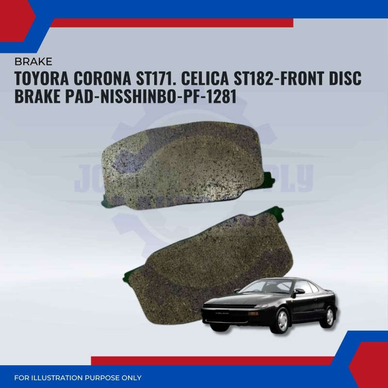 Toyota Corona ST171. Celica ST182-Front Disc Brake Pad-NISSHINBO-PF-1281