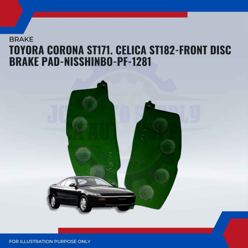 Toyota Corona ST171. Celica ST182-Front Disc Brake Pad-NISSHINBO-PF-1281