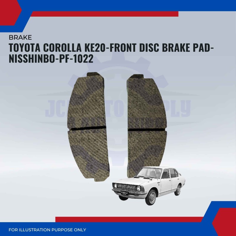 Toyota Corolla KE20-Front Disc Brake Pad-NISSHINBO-PF-1022