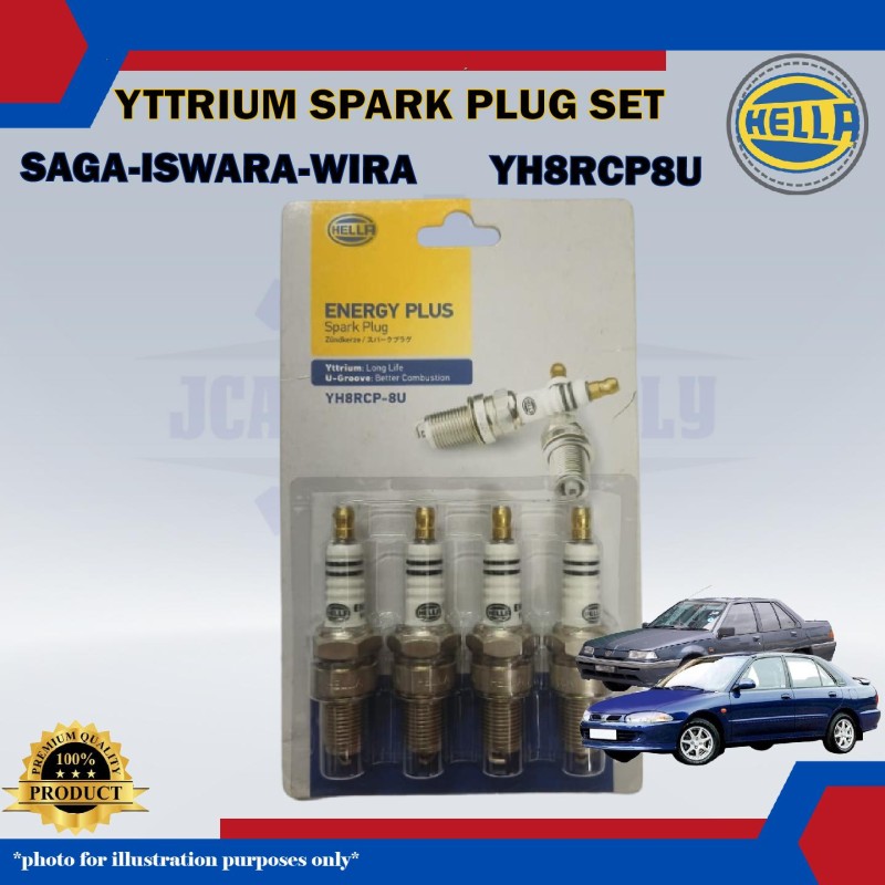 Spark Plug Yttrium Set (4pcs)-Proton Saga-Iswara-Satria-Wira-Toyota Corolla AE80-YH8RCP8U