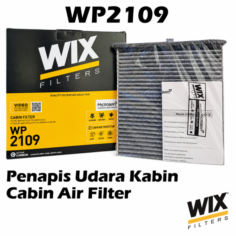 WIX BY MANN And HUMMEL Activated Carbon Cabin Air Filter WP2109 For Mazda CX5 KF, Mazda 3 BN, Mazda 6 GL