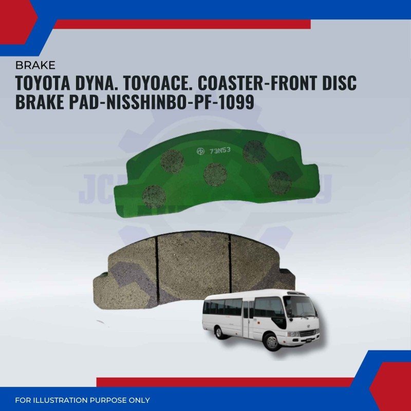 Toyota Dyna. ToyoAce. Coaster-Front Disc Brake Pad-NISSHINBO-PF-1099