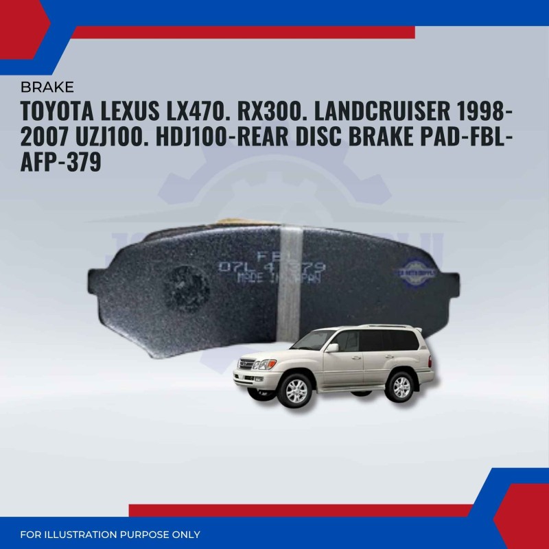 Toyota Lexus LX470. RX300. Landcruiser 1998-2007 UZJ100. HDJ100-Rear Disc Brake Pad-FBL-AFP-379