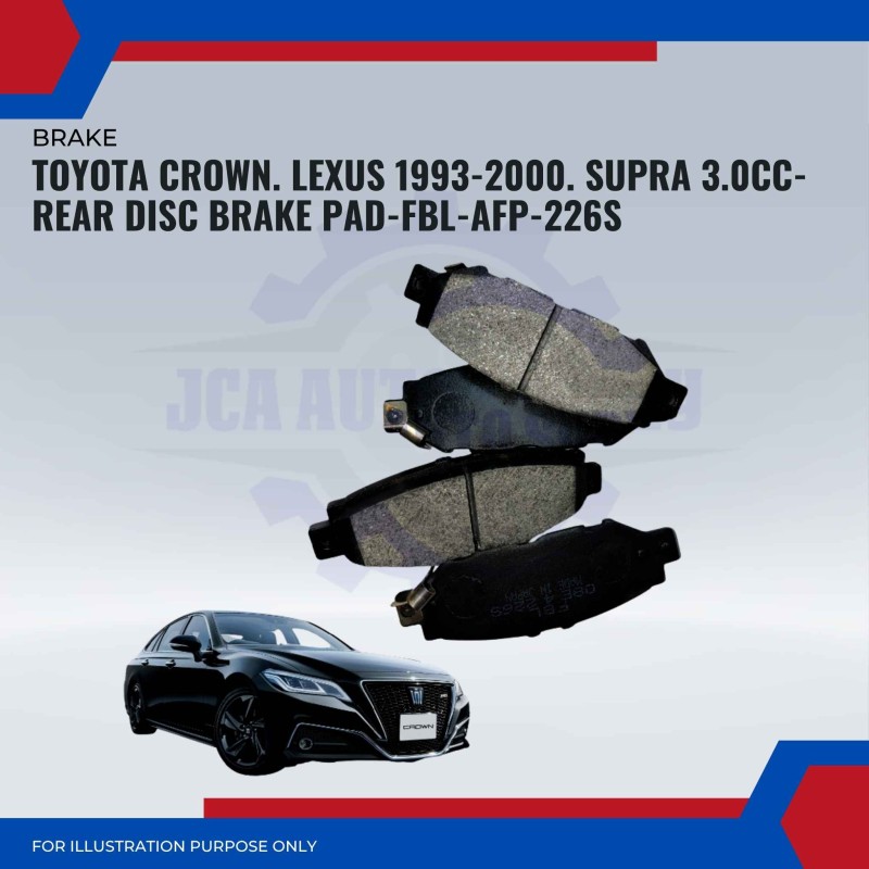 TOYOTA CROWN. LEXUS 1993-2000. SUPRA 3.0CC-REAR DISC BRAKE PAD-FBL-AFP-226S