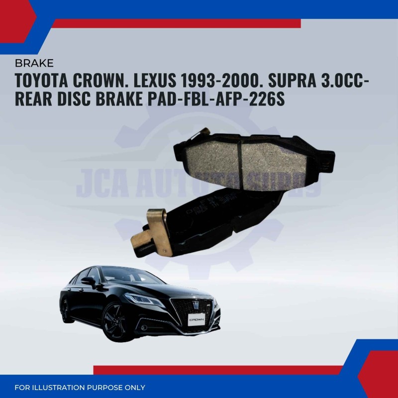 TOYOTA CROWN. LEXUS 1993-2000. SUPRA 3.0CC-REAR DISC BRAKE PAD-FBL-AFP-226S