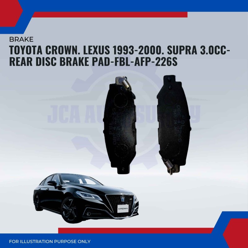 TOYOTA CROWN. LEXUS 1993-2000. SUPRA 3.0CC-REAR DISC BRAKE PAD-FBL-AFP-226S