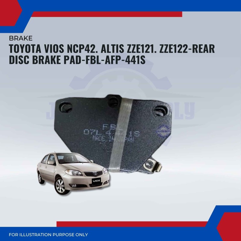Toyota Vios NCP42. Altis ZZE121. ZZE122-Rear Disc Brake Pad-FBL-AFP-441S