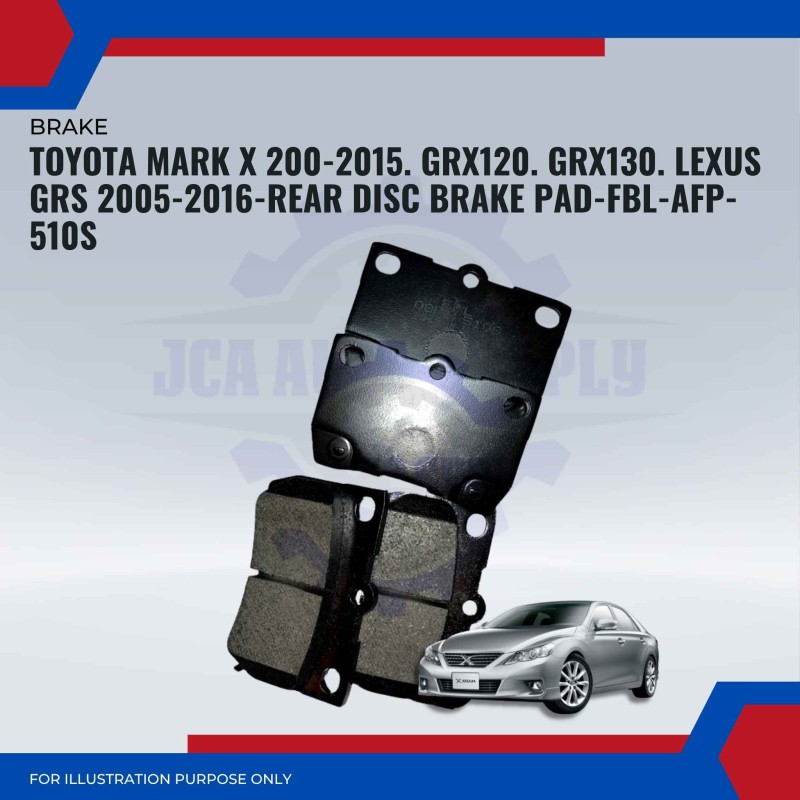 Toyota Mark X 2004-2015. GRX120. GRX130. Lexus GRS 2005-2016-Rear Disc Brake Pad-FBL-AFP-510S