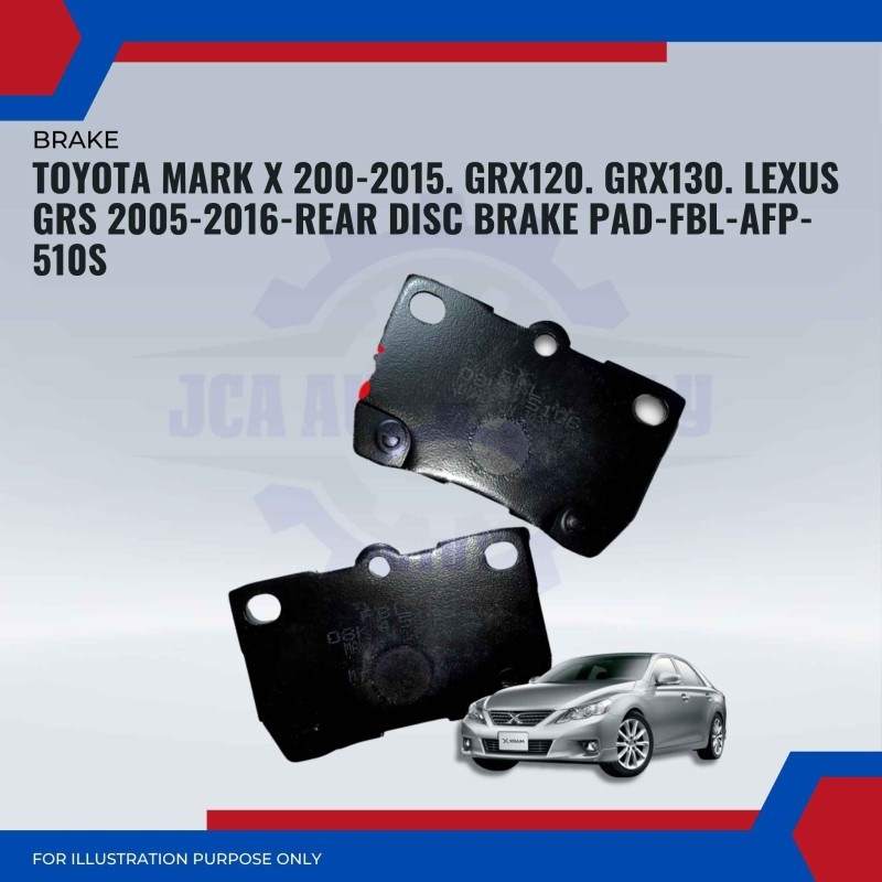 Toyota Mark X 2004-2015. GRX120. GRX130. Lexus GRS 2005-2016-Rear Disc Brake Pad-FBL-AFP-510S