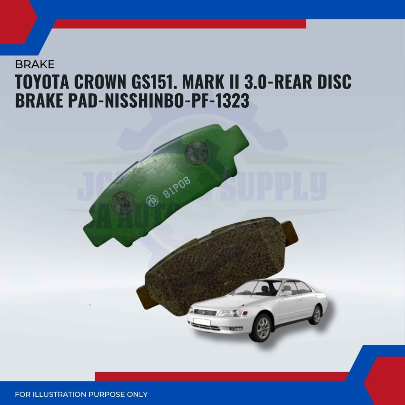 Toyota Crown GS151. Mark II 3.0-Rear Disc Brake Pad-NISSHINBO-PF-1323