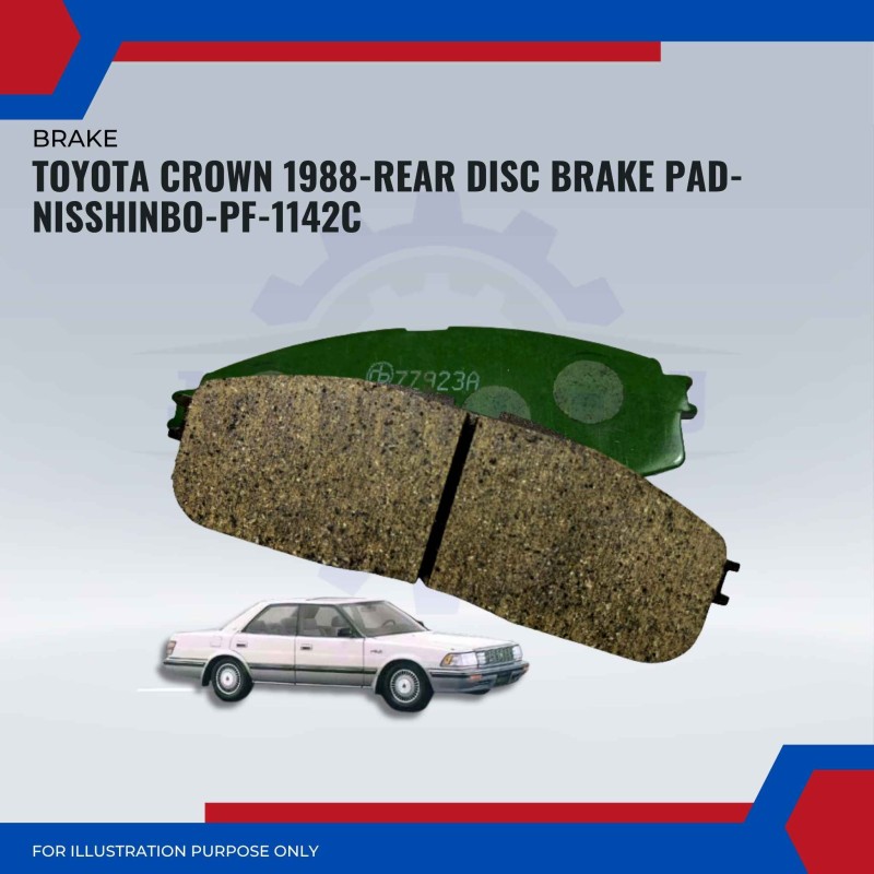 Toyota Crown 1988-Rear Disc Brake Pad-NISSHINBO-PF-1142c