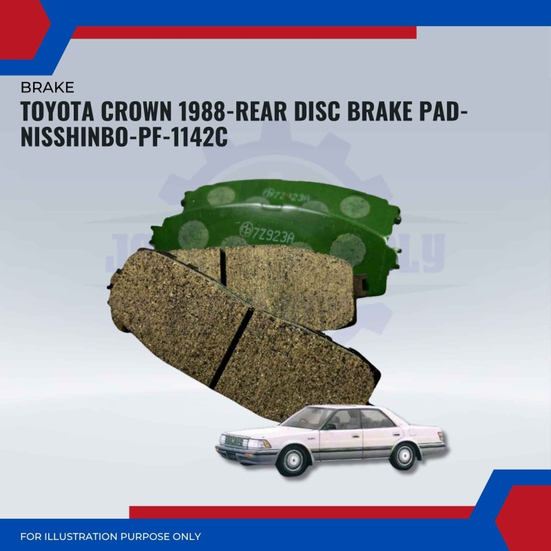 Toyota Crown 1988-Rear Disc Brake Pad-NISSHINBO-PF-1142c
