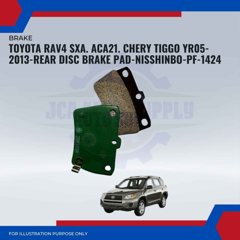 Toyota RAV4 SXA. ACA21. Chery Tiggo YR05-2013-Rear Disc Brake Pad-NISSHINBO-PF-1424