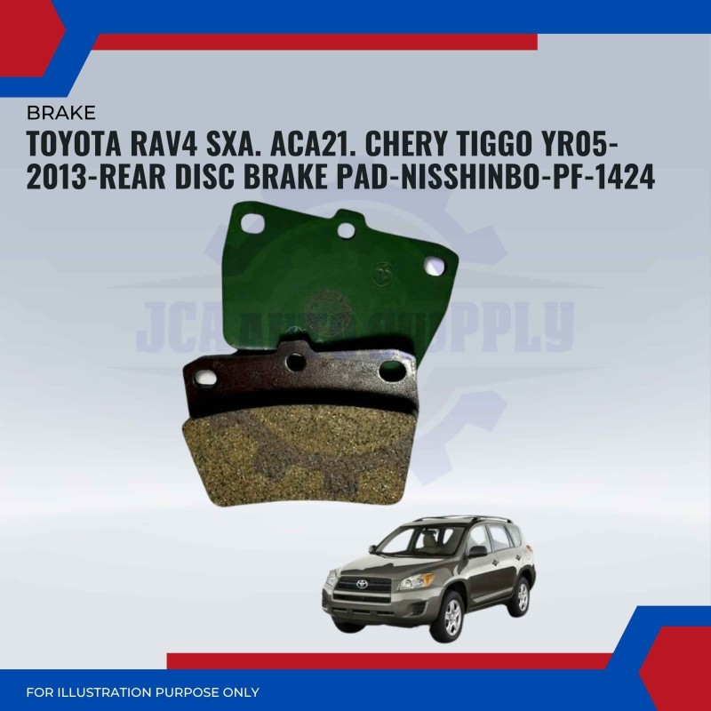 Toyota RAV4 SXA. ACA21. Chery Tiggo YR05-2013-Rear Disc Brake Pad-NISSHINBO-PF-1424