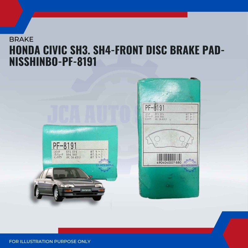 Honda Civic SH3. SH4-Front Disc Brake Pad-NISSHINBO-PF-8191